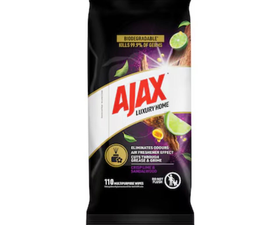 Ajax Antibacterial Disinfectant Cleaning Wipes Vanilla Berries 110