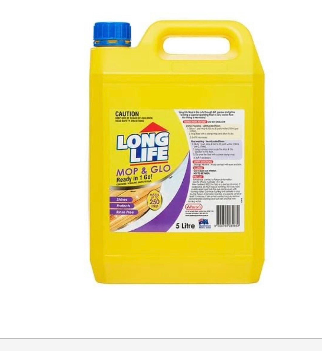Long Life 5L Mop and Glo Floor Cleaner